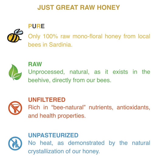 WellEatable Corbezzolo Raw Honey from Wild Strawberry Tree Flowers, Artisanal Bitter-Sweet Honey from Sardinia, Italy - (250gr) 8.81 Ounce (Pack of 1)