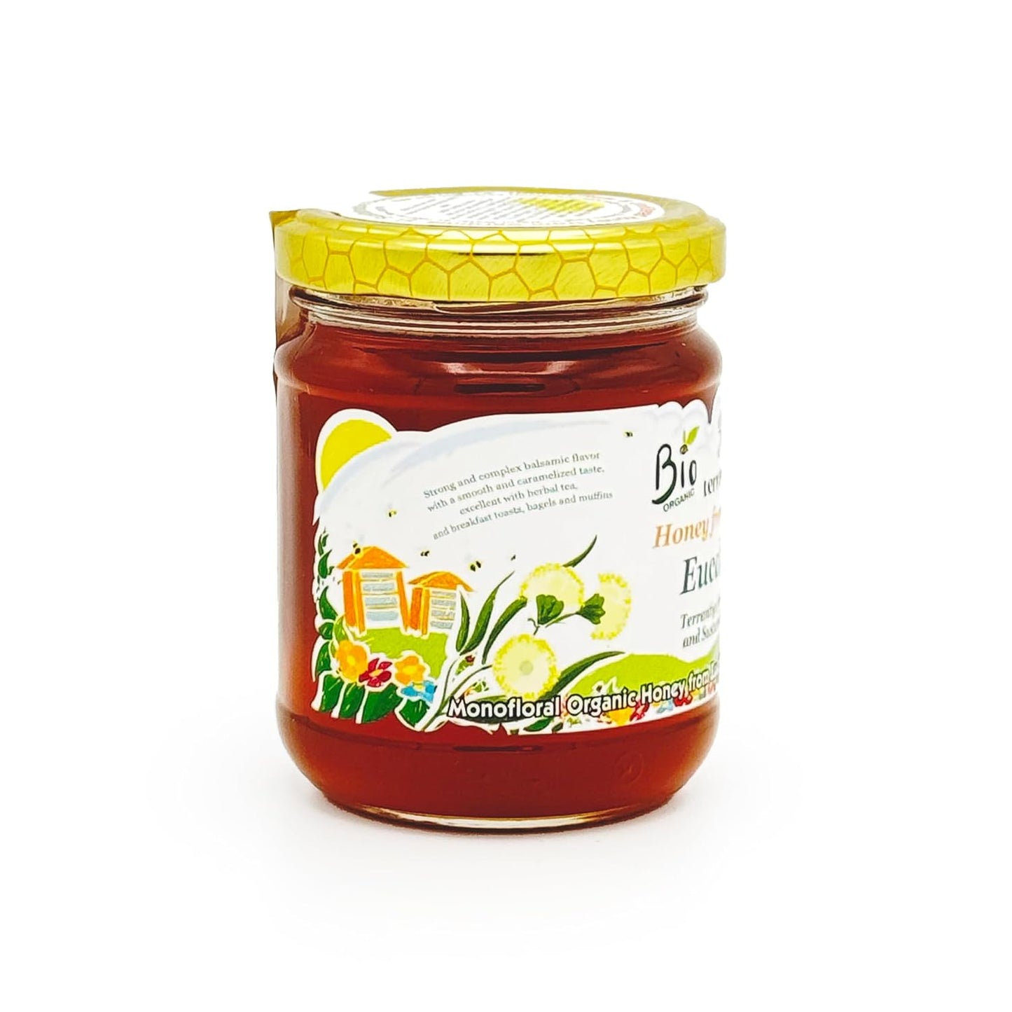 Eucalyptus Organic Raw Honey from Eucalyptus Flowers, Artisanal Complex Balsamic Honey from Sardinia, Italy - (250gr) 8.8 oz