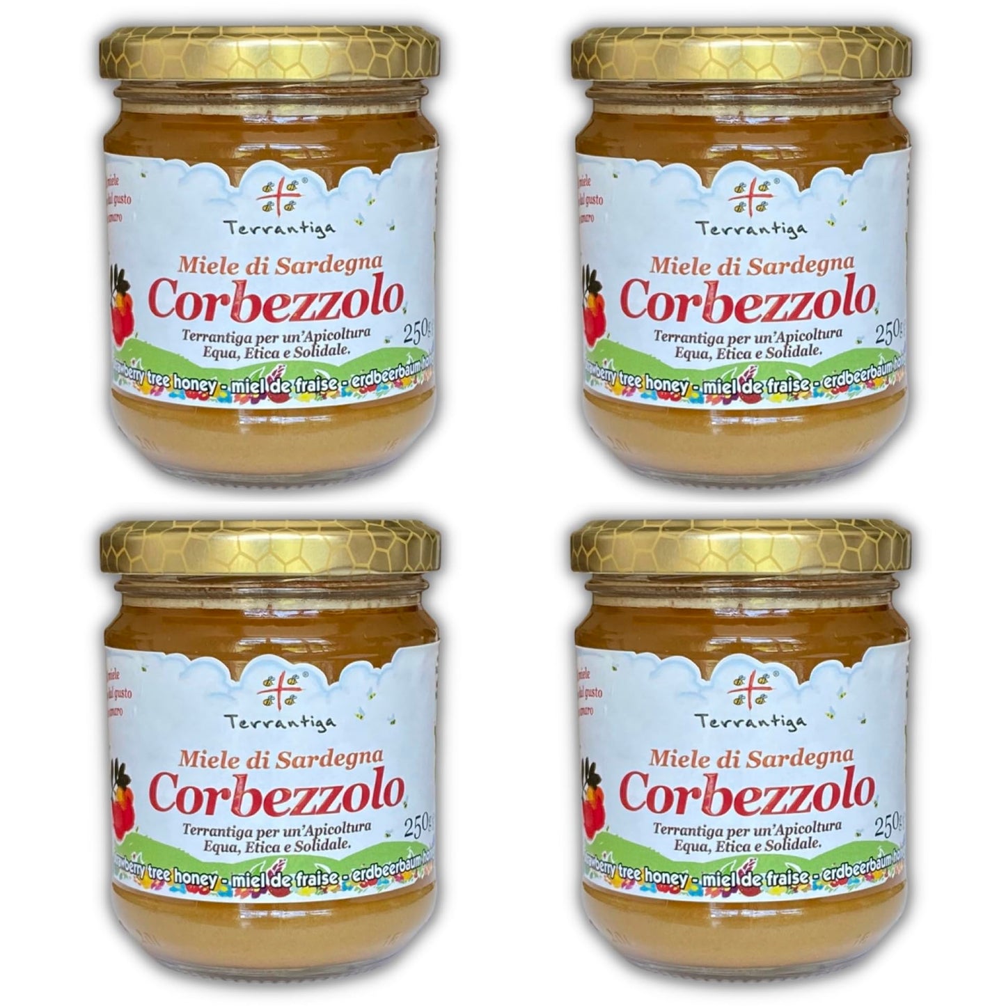 WellEatable Corbezzolo Raw Honey from Wild Strawberry Tree Flowers, Artisanal Bitter-Sweet Honey from Sardinia, Italy - (250gr) 8.81 Ounce (Pack of 1)