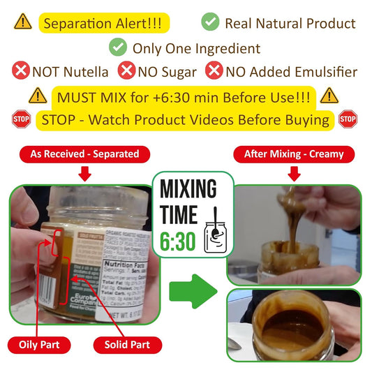 WellEatable Organic Roasted Hazelnut Cream, Only One Ingredient – 100% Italian Hazelnuts, No Sugar Added, No Palm Oil, Vegan, Paleo, Keto Friendly, Non-GMO - 6.2 Ounce (Pack of 4)