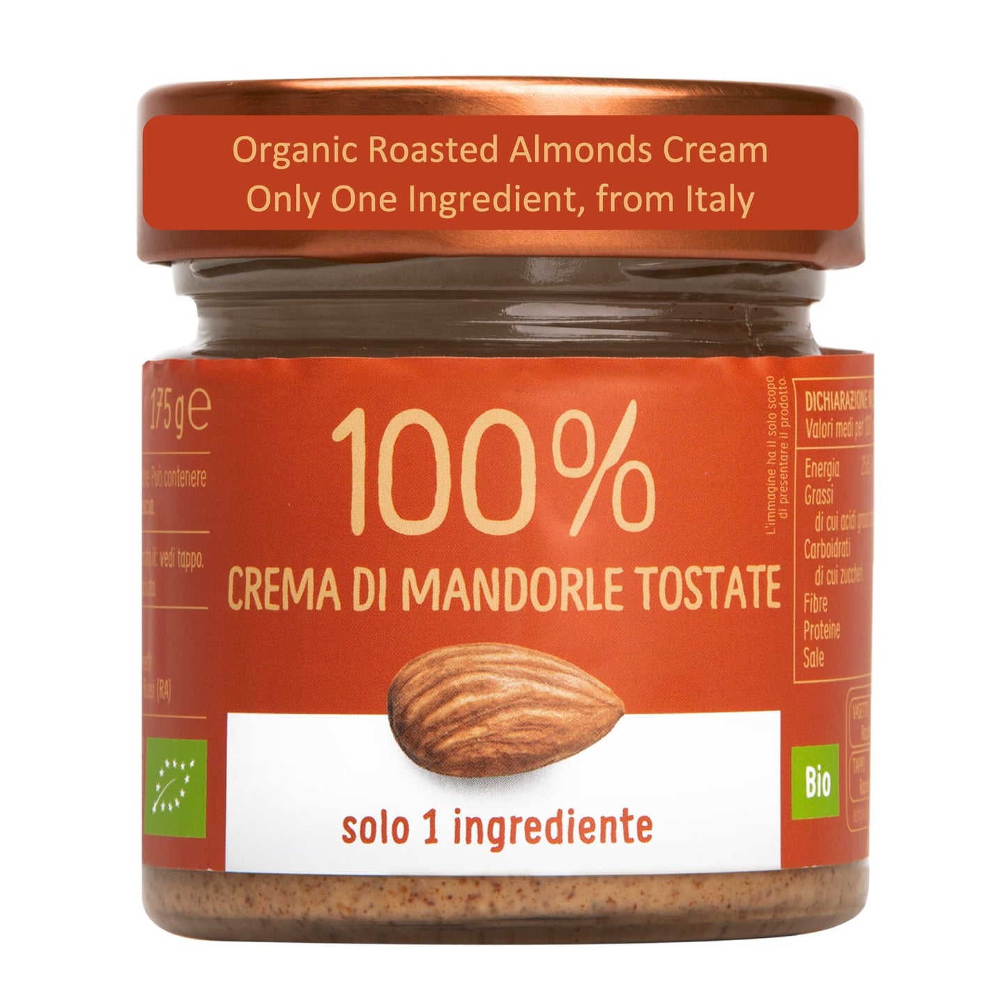 WellEatable Organic Roasted Almonds Cream, Only One Ingredient – 100% Italian Almonds, No Sugar Added, No Palm Oil, Vegan, Paleo, and Keto Friendly, Non-GMO, 4 x 6.2 Ounce (Pack of 4)