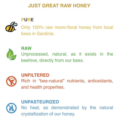 WellEatable Corbezzolo Raw Honey from Wild Strawberry Tree Flowers, Artisanal Bitter-Sweet Honey from Sardinia, Italy - 4 x (250gr) 8.81 Ounce (Pack of 4)