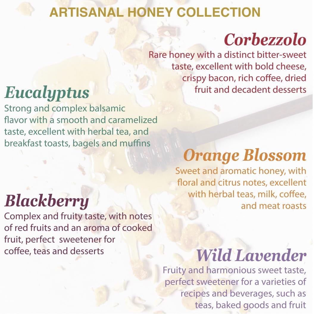 WellEatable Corbezzolo Raw Honey from Wild Strawberry Tree Flowers, Artisanal Bitter-Sweet Honey from Sardinia, Italy - 4 x (250gr) 8.81 Ounce (Pack of 4)
