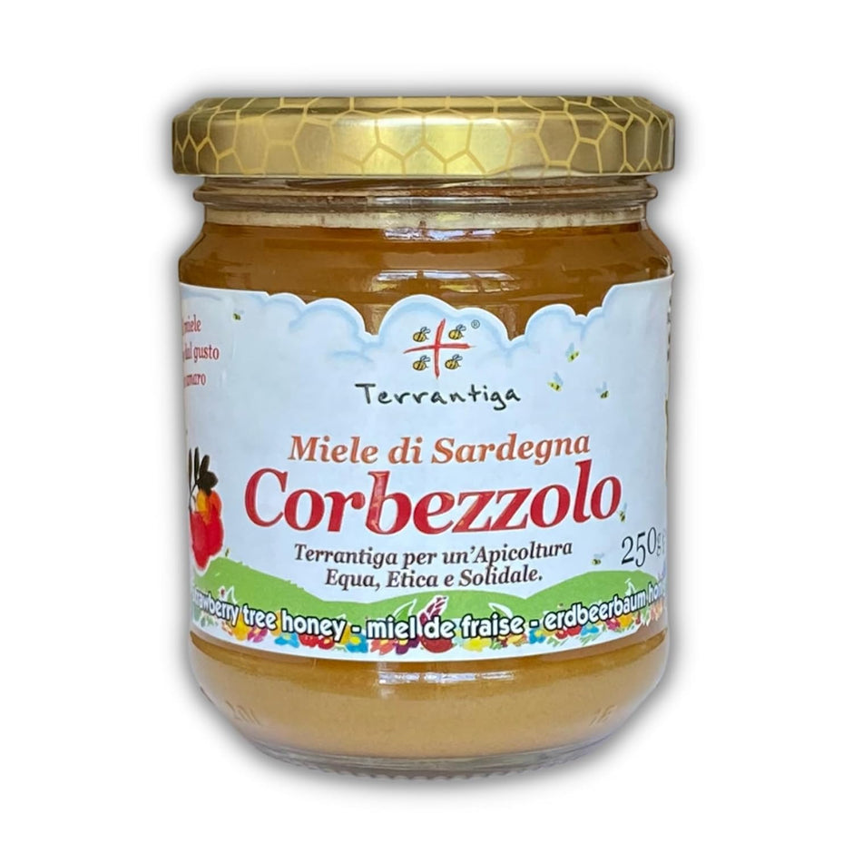 WellEatable Corbezzolo Raw Honey from Wild Strawberry Tree Flowers, Artisanal Bitter-Sweet Honey from Sardinia, Italy - (250gr) 8.81 Ounce (Pack of 1)