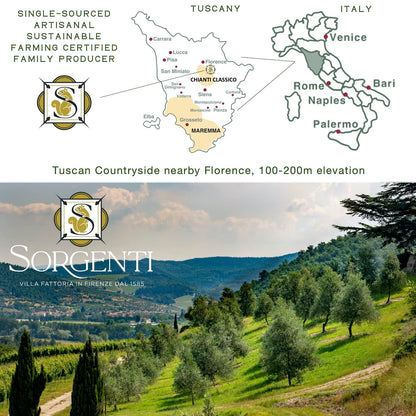 Laudemio Sorgenti +650 mg/kg Polyphenols-Rich Tuscany Extra Virgin Olive Oil, 16.9 fl oz