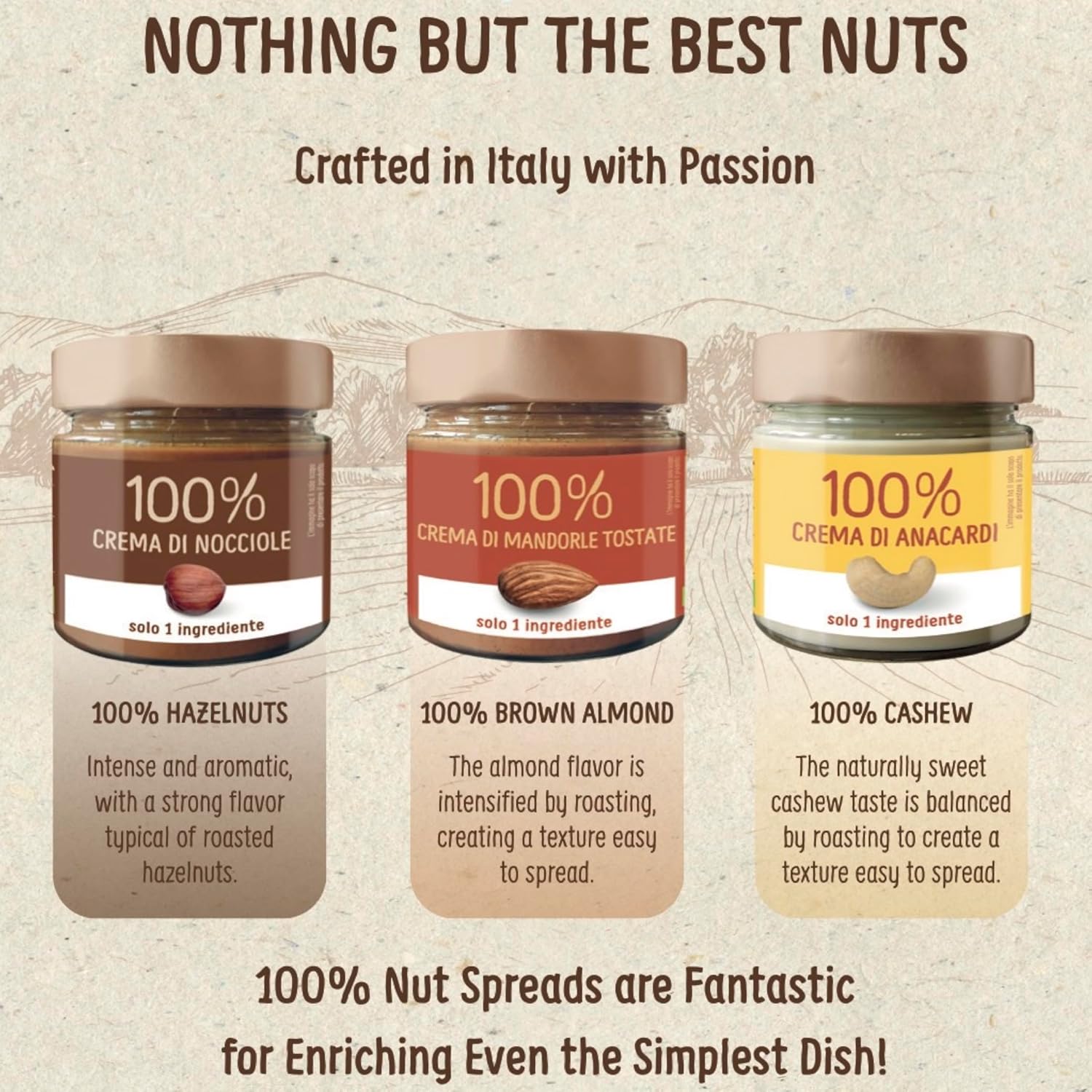 WellEatable Organic Roasted Almonds Cream, Only One Ingredient – 100% Italian Almonds, No Sugar Added, No Palm Oil, Vegan, Paleo, and Keto Friendly, Non-GMO, 4 x 6.2 Ounce (Pack of 4)