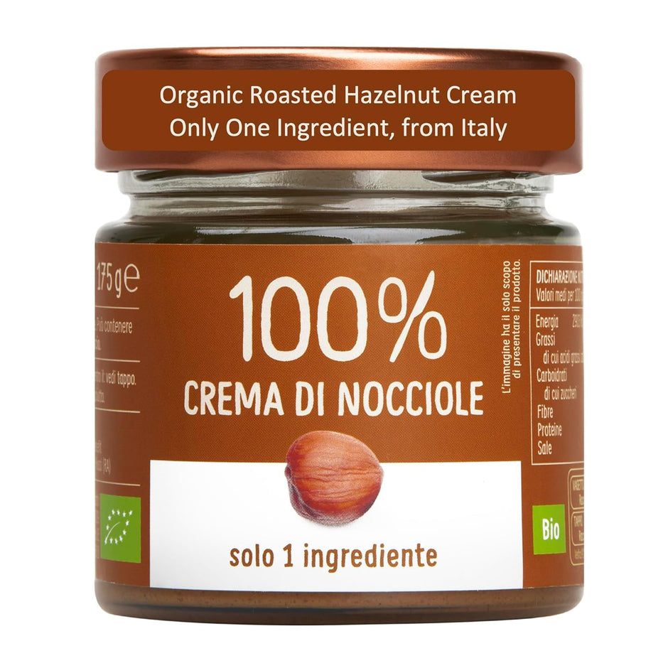 WellEatable Organic Roasted Hazelnut Cream, Only One Ingredient – 100% Italian Hazelnuts, No Sugar Added, No Palm Oil, Vegan, Paleo, and Keto Friendly, Non-GMO, 6.2 Ounce (Pack of 1)