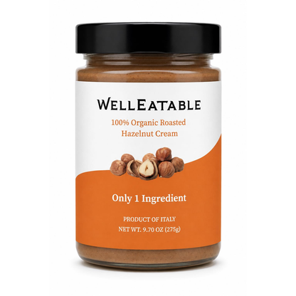 WellEatable Hazelnut-275g cream front label — original photo, square format
