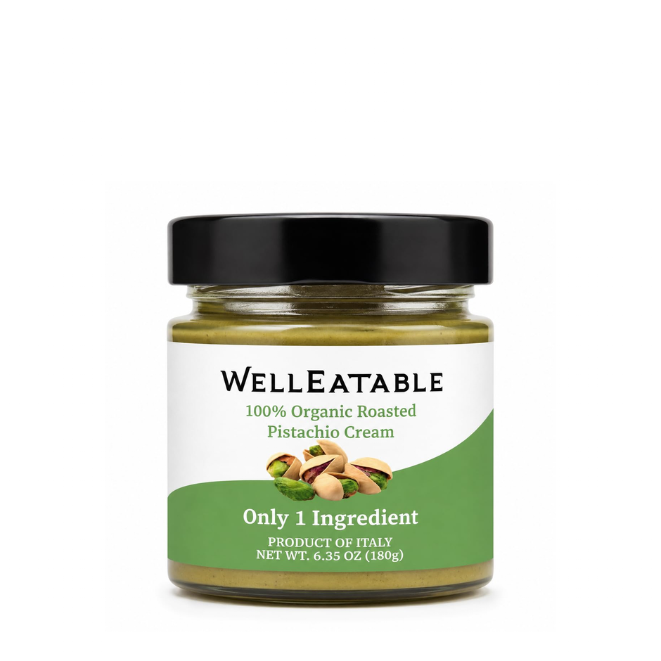 WellEatable Pistachio-180g cream front label — original photo, square format