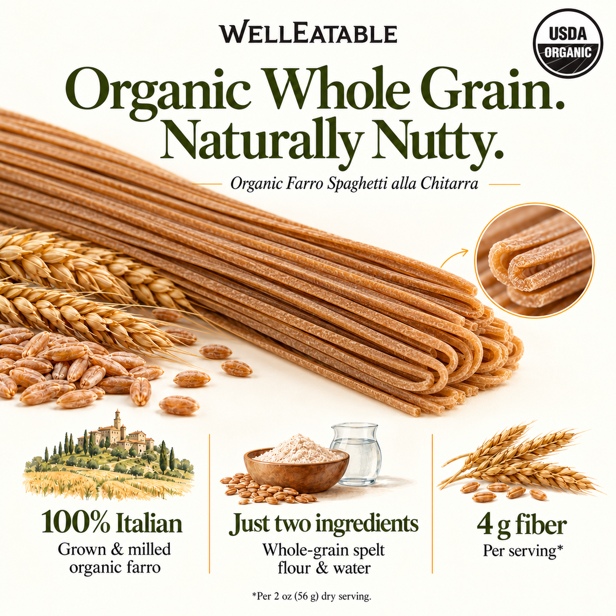 WellEatable organic farro — ingredients and nutrition