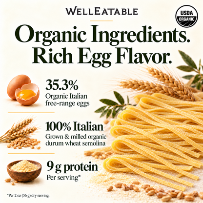 WellEatable organic fettuccine — organic ingredients and nutrition